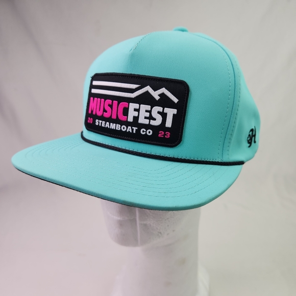 Hooey Music Fest Steamboat Co 2023 Snapback Hat Cap Bright Blue OSFA EUC - Picture 4 of 10